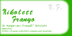 nikolett franyo business card